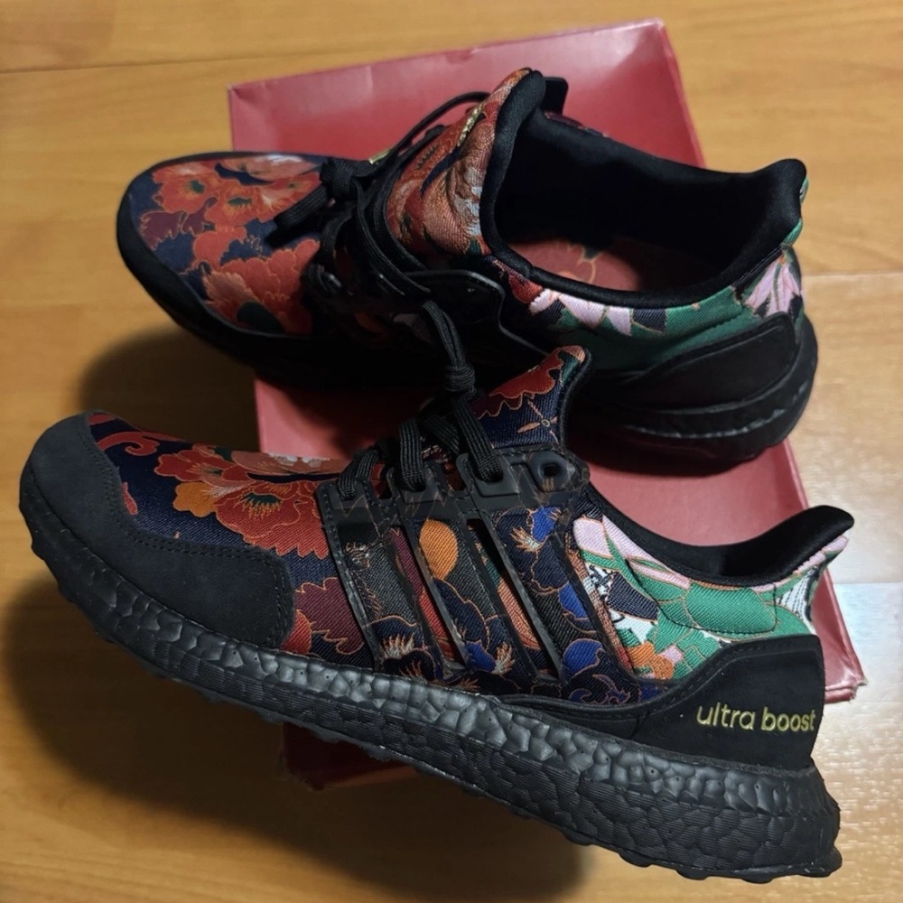 Adidas Floral Pattern Sneakers - Black and Red floral DNA